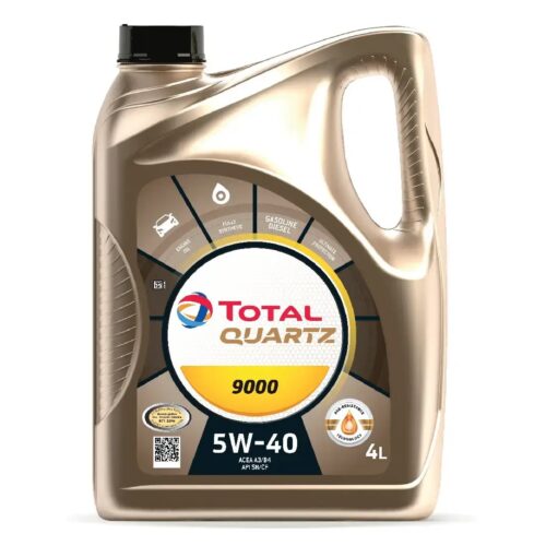 روغن موتور توتال کوارتز 9000 5W-40 تمام‌سینتتیک حجم 4 لیتر — مناسب خودروهای چینی